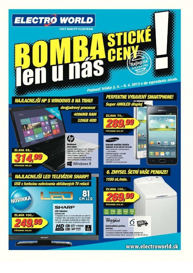 leták Electro World - bombastické ceny strana 1 leták Electro World - bombastické ceny strana 1