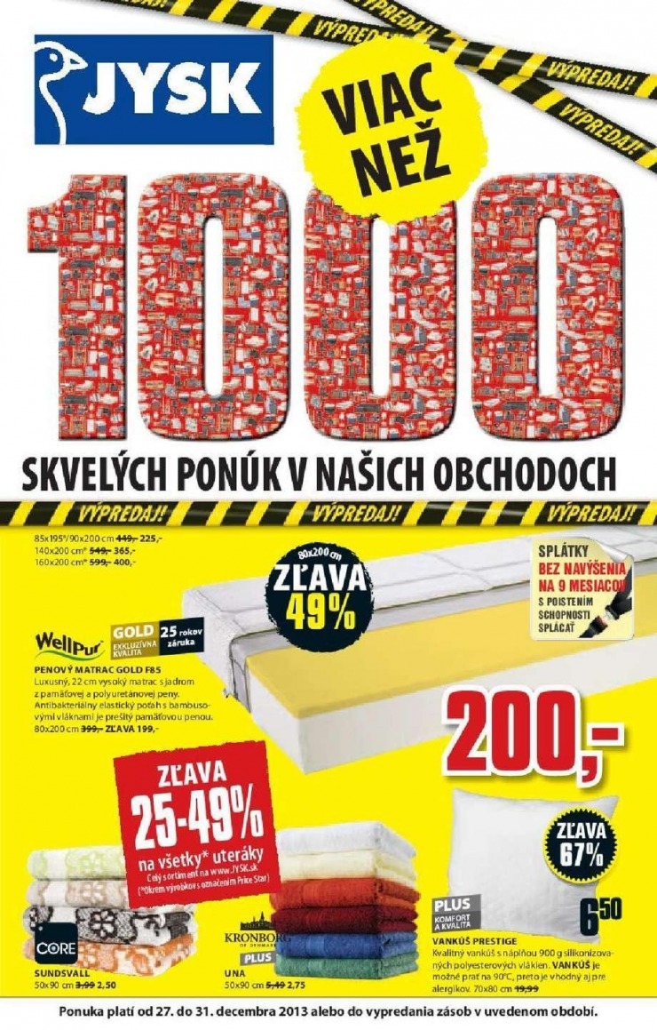 leták špeciálna ponuka Jysk strana 1 leták špeciálna ponuka Jysk strana 1