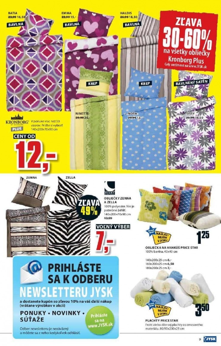 leták špeciálna ponuka Jysk strana 9 leták špeciálna ponuka Jysk strana 9