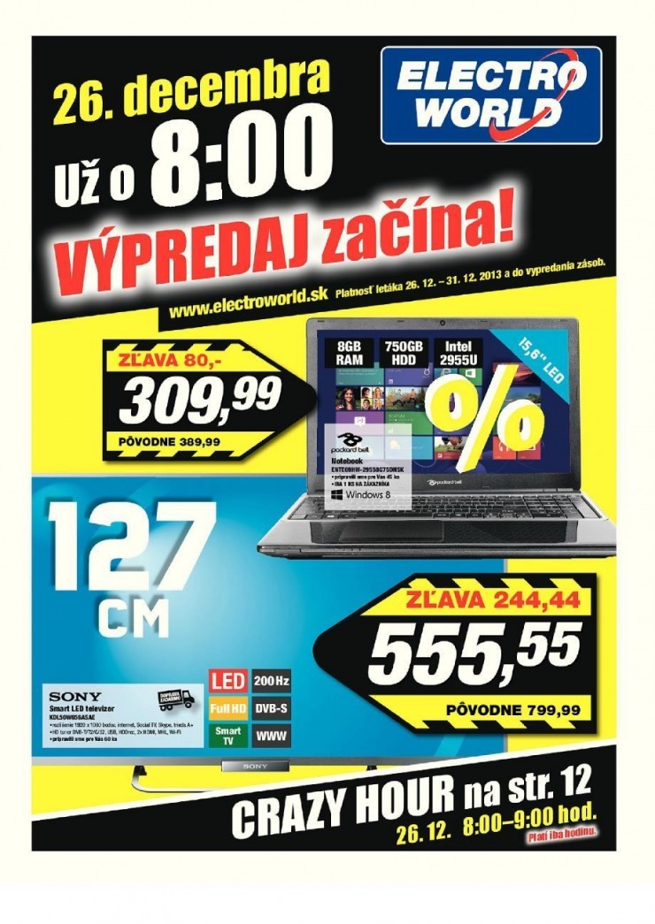 leták Electro World - akčný výpredaj strana 1 leták Electro World - akčný výpredaj strana 1